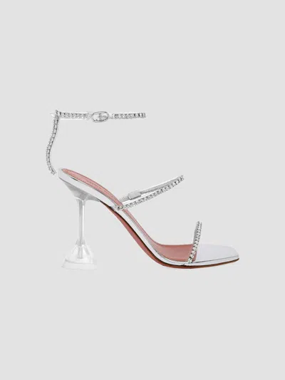 Amina Muaddi Women's Gilda Crystal-embellished Sandals In Silver