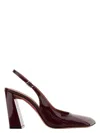 Amina Muaddi Grape Leather Charlotte Pumps