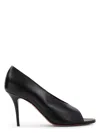 Amina Muaddi Julianne 90 Nappa Leather Sandals In Black