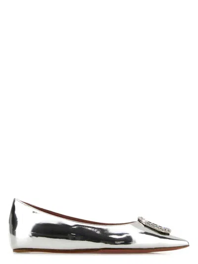 AMINA MUADDI WOMEN'S LEATHER CAMELIA BALLERINAS