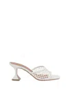 Amina Muaddi Lupita 70 White Net Mules In White