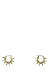 Amina Muaddi Multiring Hoop Earrings With Embellished Textured Finish In Multicolor