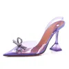 Amina Muaddi Woman Pumps Purple Size 7 Pvc - Polyvinyl Chloride In Multi