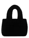 Amina Muaddi Shearling Handbag With Twin Handles And Structured Silhouette