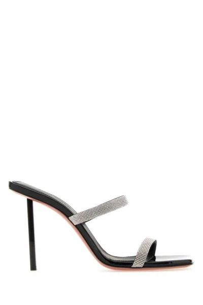 Amina Muaddi Women Silver Rhinestones Rih Mules