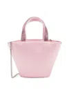 Amina Muaddi Women's Superamini Lily Crystal Silk Blend Top Handle Bag In Pink