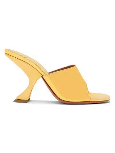 Amina Muaddi Women's Taylor 90mm Leather Mules In Yellow