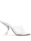 Amina Muaddi Metallic Open-toe Sandals With Sculptural Heel In White