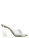 Amina Muaddi Transparent Pvc Bella Mules In White