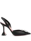 Amina Muaddi Amina Mu I Begum 95 Satin Slingback Pumps In Black