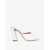 Amina Muaddi 95mm Brigitte Clear Crystal Sandals In White