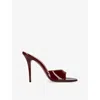 Amina Muaddi Patent Leather Elodie Heeled Mules 105 In Burgundy