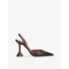 Amina Muaddi 90mm Holli Hee Pumps In Brown