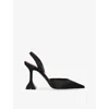 Amina Muaddi Holli 95 Sling Pointed-toe High-heeled Sandals In Black