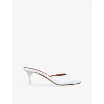 AMINA MUADDI WOMENS WHITE JEANNE LEATHER HEELED SANDALS EUR 38/5 UK