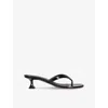 Amina Muaddi Juliette 45 Patent Leather Thong Sandals