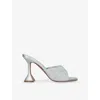 Amina Muaddi Satin Lupita Crystal Dust Heeled Mules 95