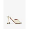 Amina Muaddi Women Sand Nappa Leather Lupita Mules In Neutral