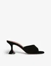 Amina Muaddi Lupita Patent Leather Mule Sandals In Black