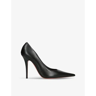 Amina Muaddi Womens  Barbara Pointed-toe Leather Pumps In Black