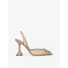 Amina Muaddi Women Begum Mesh Slingback Pumps In Beige