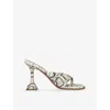 Amina Muaddi 95mm Shiona Snakeskin-effect Sandals In Multi