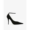 Amina Muaddi Womens  Anok 105 Suede Courts In Black