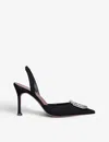 Amina Muaddi Camelia Patent Leather Slingback Pumps In Black