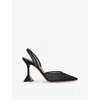Amina Muaddi Womens Black Holli 95 Sling-back Heeled Mesh Courts In Black