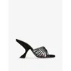 Amina Muaddi Mookie Suede Sandals In Black