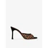 Amina Muaddi Alexa 95 Leopard-print Mesh Mules In Animal Print