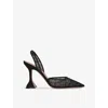 Amina Muaddi Holli Lace Slingback Pumps In Black