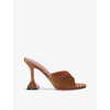 Amina Muaddi Lupita 70mm Suede Mules In Brown