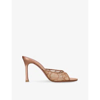 AMINA MUADDI WOMENS AMINA MUADDI ALEXA 95 LACE HEELED MULES