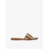 Amina Muaddi Womens Mid Brown Bianca Glass Flat Pvc Sandals Eur 39 / 6 Uk