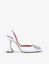 Amina Muaddi White Begum Sling Satin In White