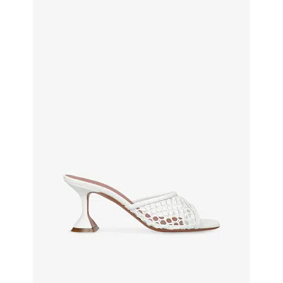 AMINA MUADDI WOMENS WHITE LUPITA 70 HEELED MESH MULES EUR 38.5 / 5.5 UK