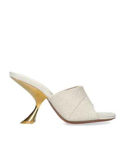Amina Muaddi Woven Taylor Heeled Mules 90