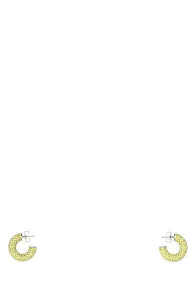 AMINA MUADDI YELLOW EMBELLISHED CAMERON EARRINGS