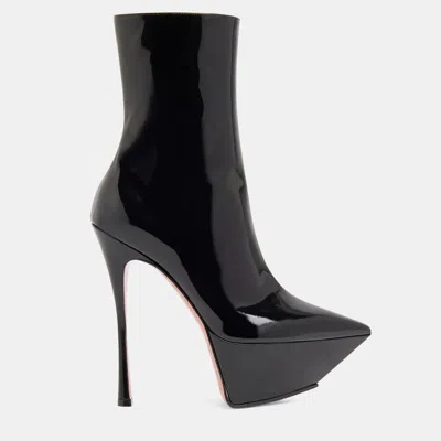 Pre-owned Amina Muaddi Yigit Black Leather Boots Eu 40