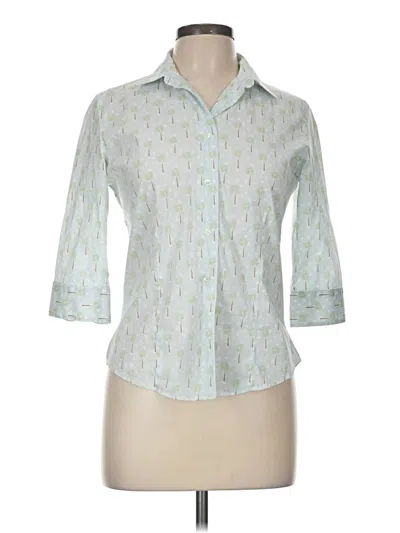 Pre-owned Amina Rubinacci 3/4 Sleeve Button Down Shirt In Blue