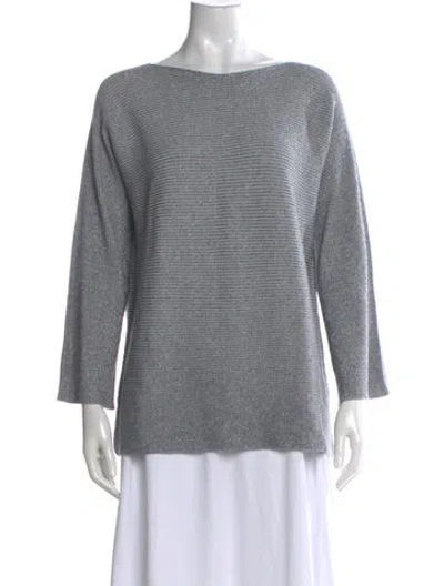 Pre-owned Amina Rubinacci Bateau Neckline Sweater In Gray