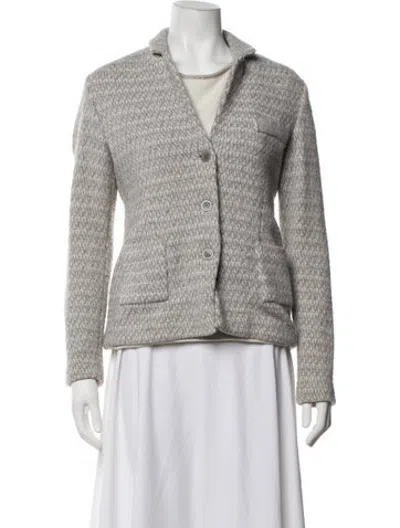 Pre-owned Amina Rubinacci Cardigan Set Merino Wool Sweater In Grey