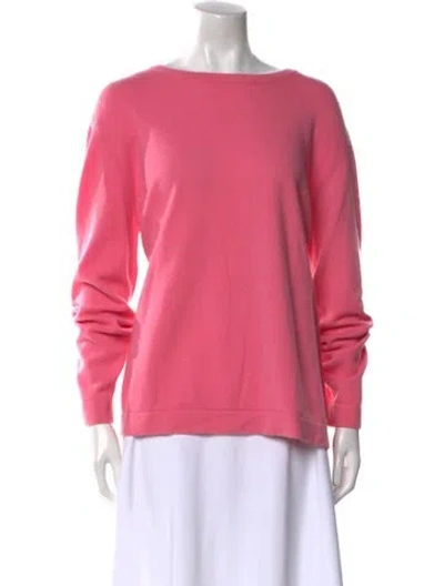 Pre-owned Amina Rubinacci Cashmere Bateau Neckline Sweater In Pink