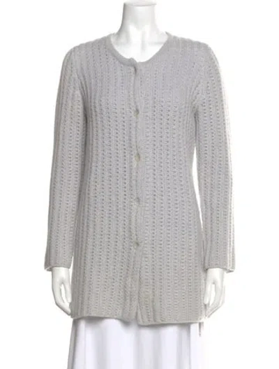 Pre-owned Amina Rubinacci Cashmere Crew Neck Sweater In Gray