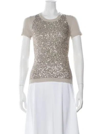 Pre-owned Amina Rubinacci Cashmere Crew Neck Sweater In Multicolor