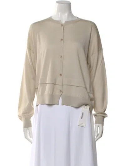Pre-owned Amina Rubinacci Cashmere Crew Neck Sweater In Neutral