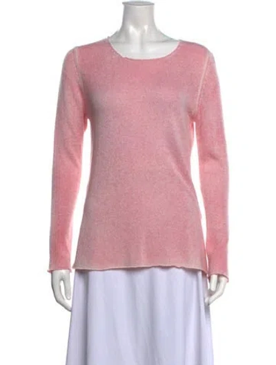 Pre-owned Amina Rubinacci Cashmere Crew Neck Sweater In Pink