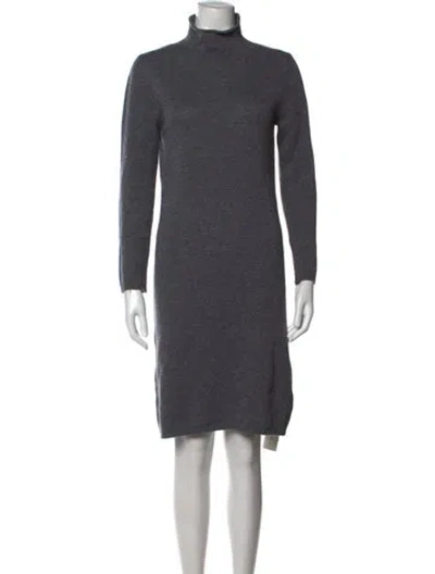 Pre-owned Amina Rubinacci Cashmere Knee-length Dress In Grey