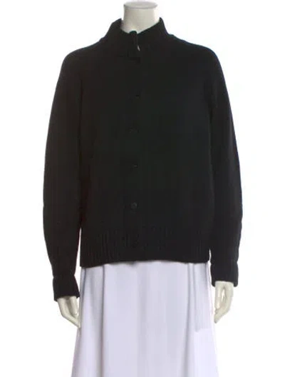 Pre-owned Amina Rubinacci Cashmere Mock Neck Sweater In Black